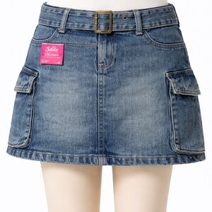 Justice Denim Mini Skirt W/Bulit In Shorts Girls size 16